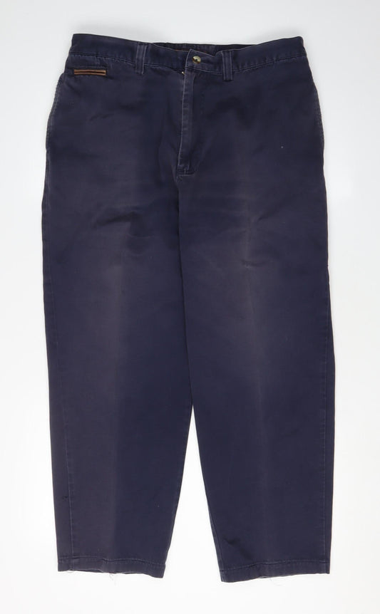 Timberland Men's Blue Trousers, Size 36, Cotton