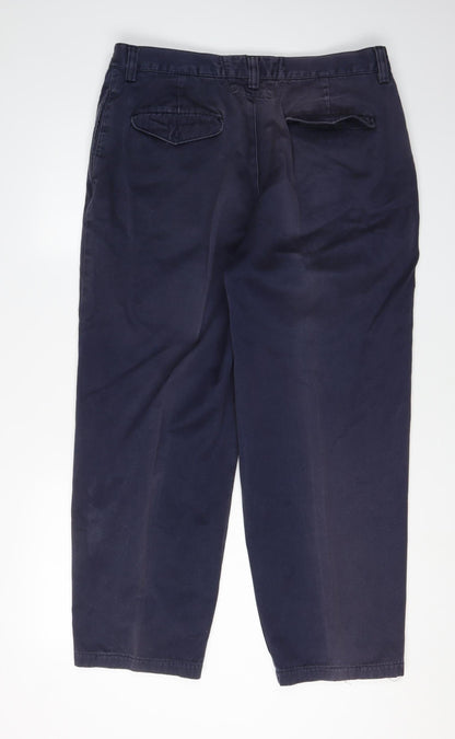 Timberland Men's Blue Trousers, Size 36, Cotton