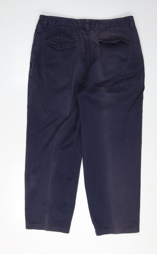Timberland Men's Blue Trousers, Size 36, Cotton