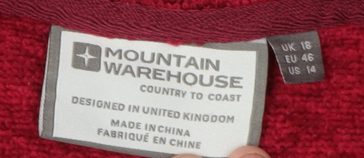 Womens UK Size 18 Mountain Warehouse Red Pullover Sweatshirt