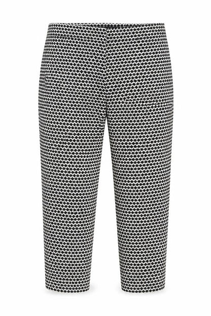 H&M Women's Black Geometric Cropped Trousers Size 12