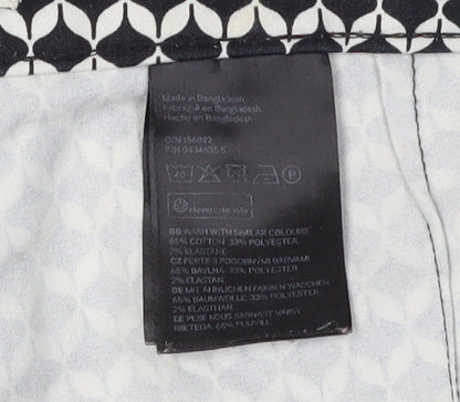 H&M Women's Black Geometric Cropped Trousers Size 12