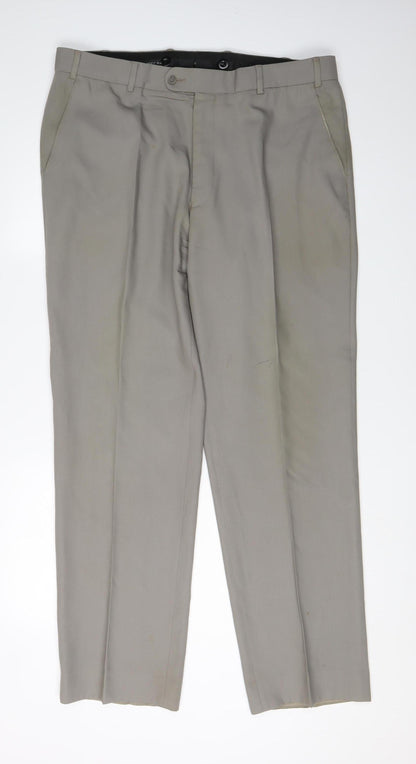 Jeff Banks Men's Beige Dress Pants, Size 38, Regular Fit