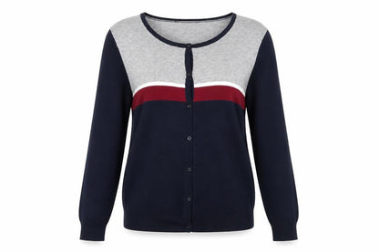 Essentiel Women's Multicoloured M Cardigan Round Neck Knit