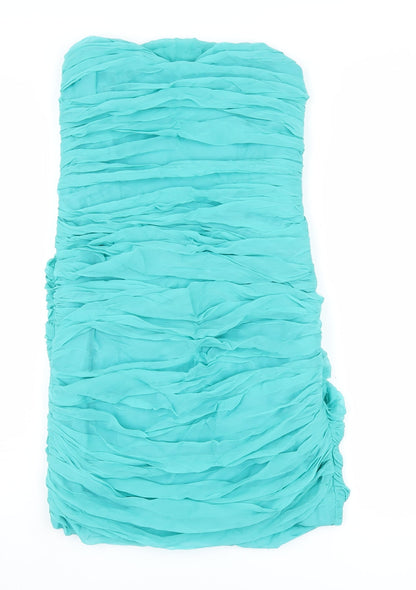 Marley Women's Blue Silk Bodycon Midi Dress S