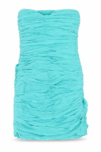 Marley Women's Blue Silk Bodycon Midi Dress S