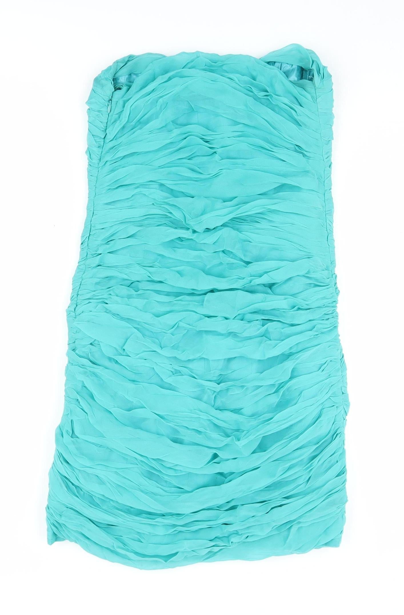Marley Women's Blue Silk Bodycon Midi Dress S