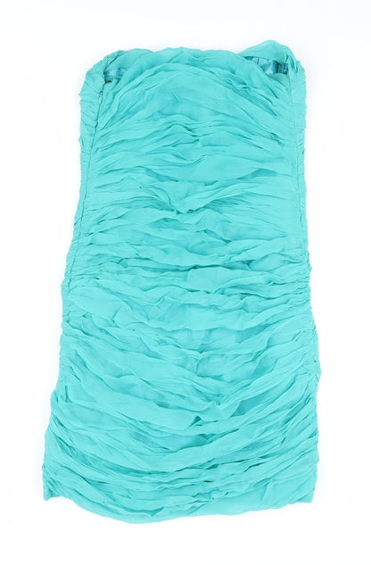 Marley Women's Blue Silk Bodycon Midi Dress S