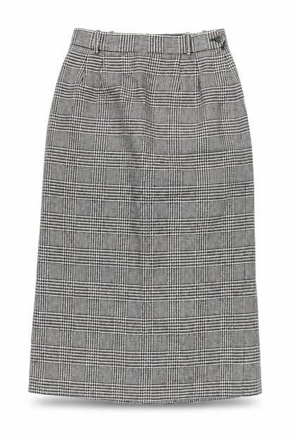 Gor-Ray Women's Black Check Wool Pencil Skirt Size 12