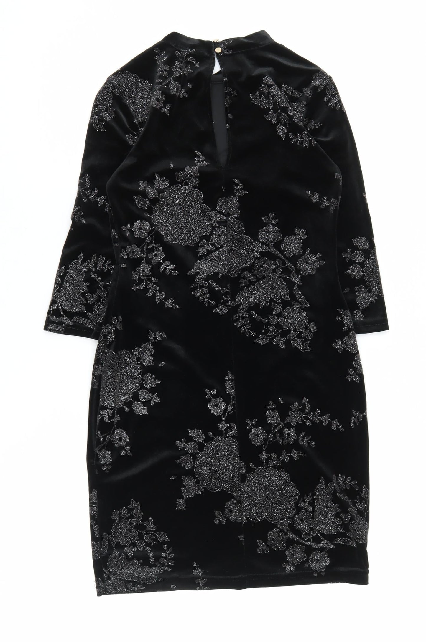 River Island Women’s Black Velvet Sheath Dress Size 8