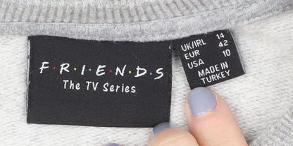 Womens UK Size 14 Friends Grey Pullover Sweatshirt