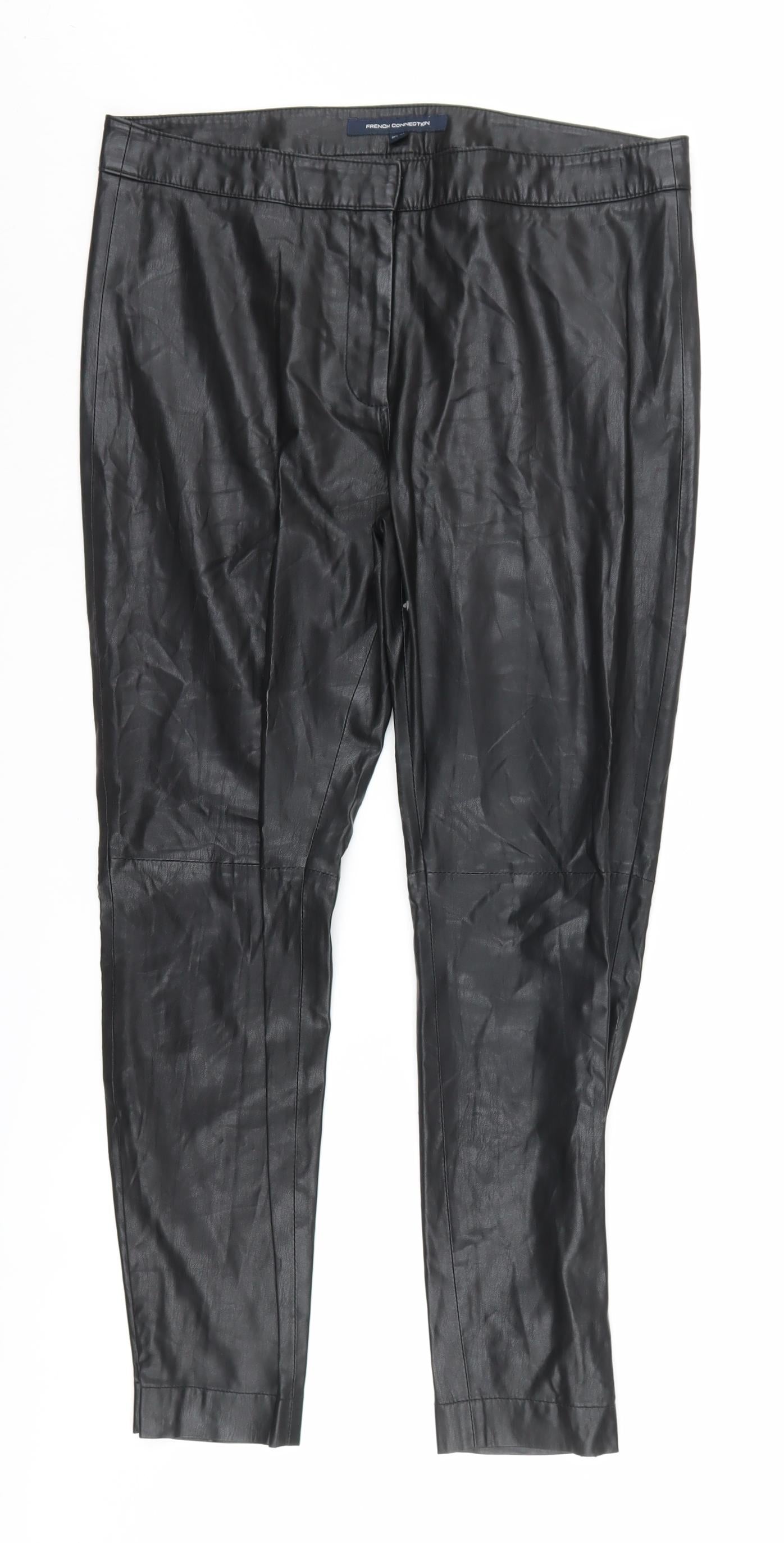 Womens UK Size L French Connection Regular Fit  Black Trousers