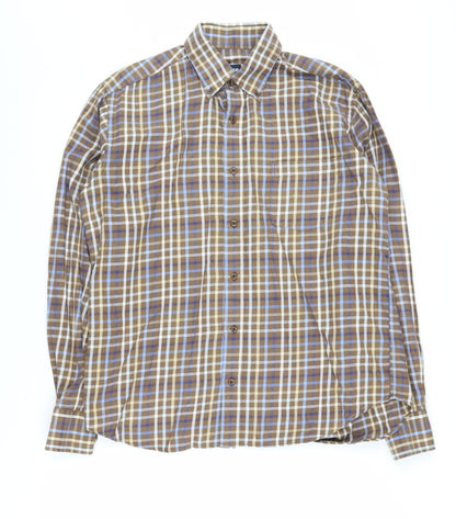 Guise Men's Brown Check Long Sleeve Casual Shirt M