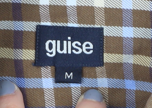 Guise Men's Brown Check Long Sleeve Casual Shirt M