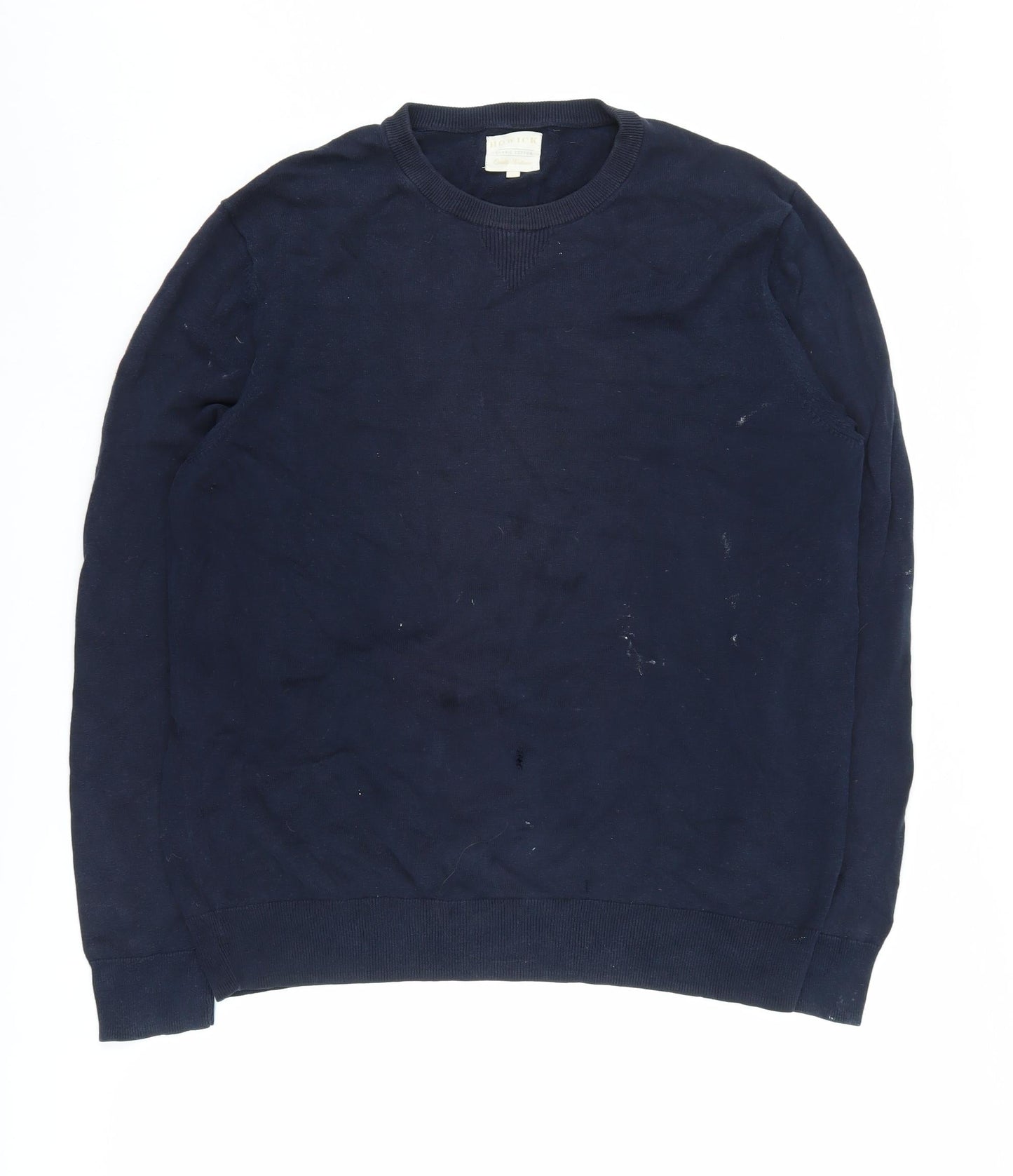 Howick Men's Blue Cotton Pullover Jumper L