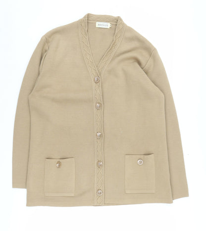 Womens UK Size M Bonmarché Beige Cardigan Jumper