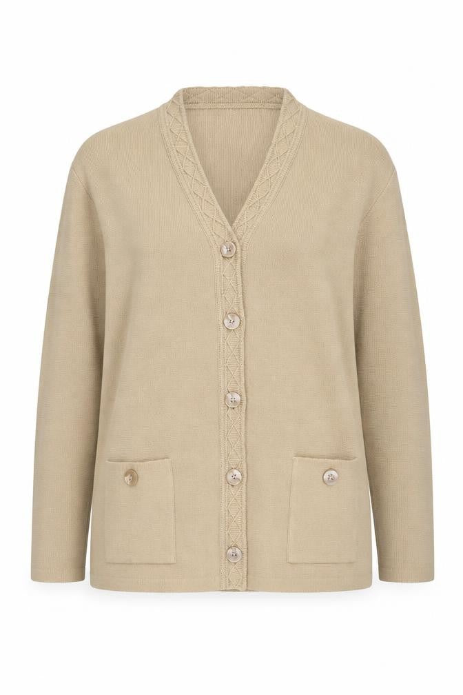 Womens UK Size M Bonmarché Beige Cardigan Jumper