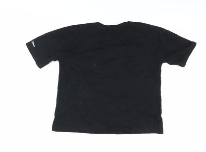Zara Women's Black Graphic Tee M - Humour Cartoon Style