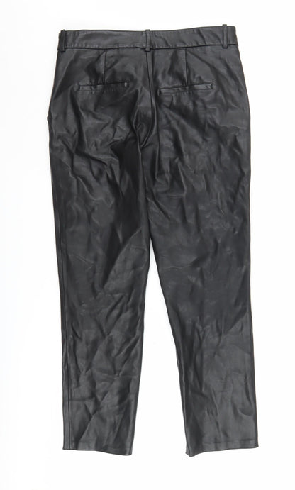 Womens UK Size 10 Zara Regular Fit Dress Pants Black Trousers