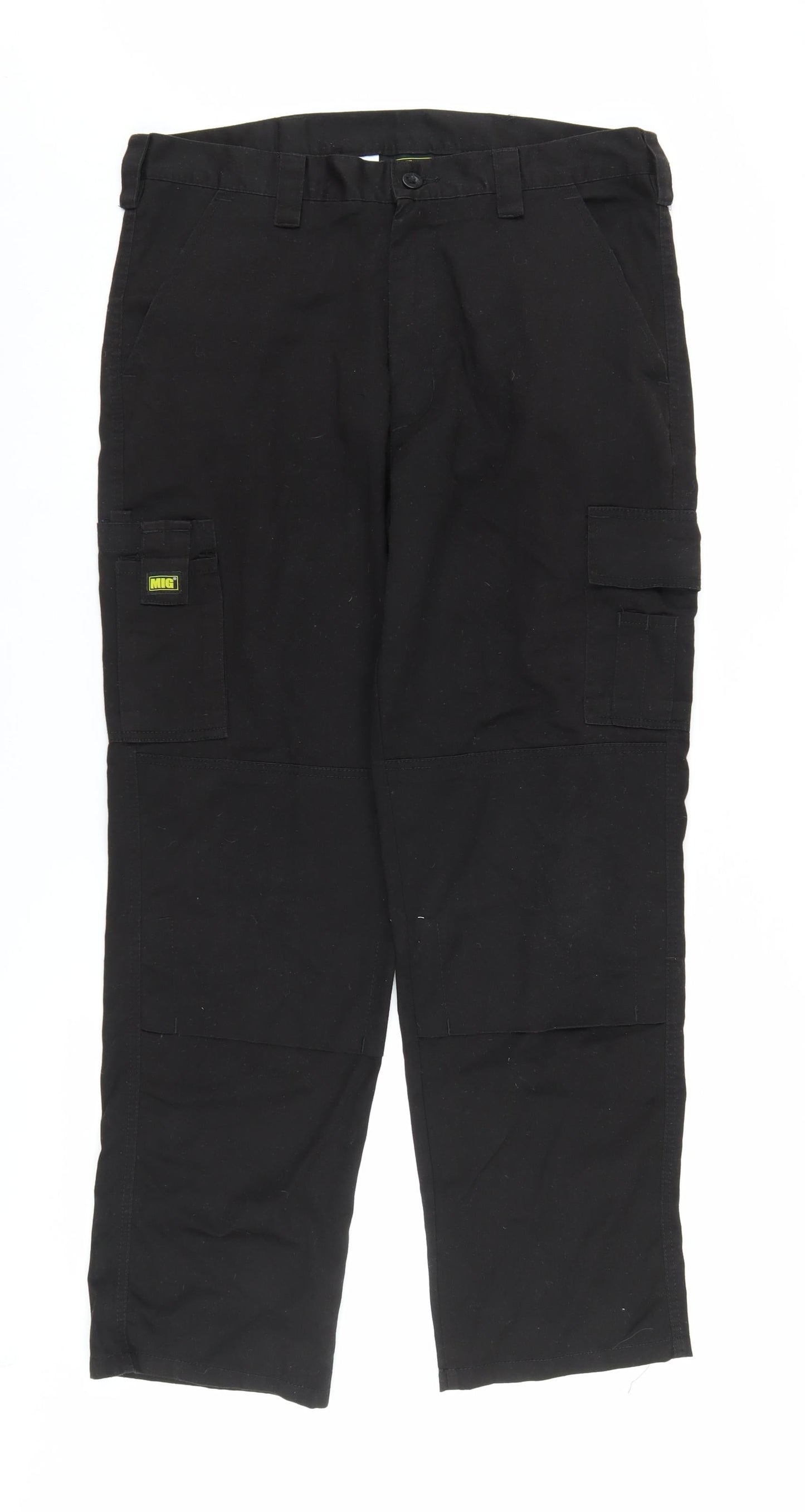 Mud Ice Gravel Men's Black Cargo Trousers, Size 36