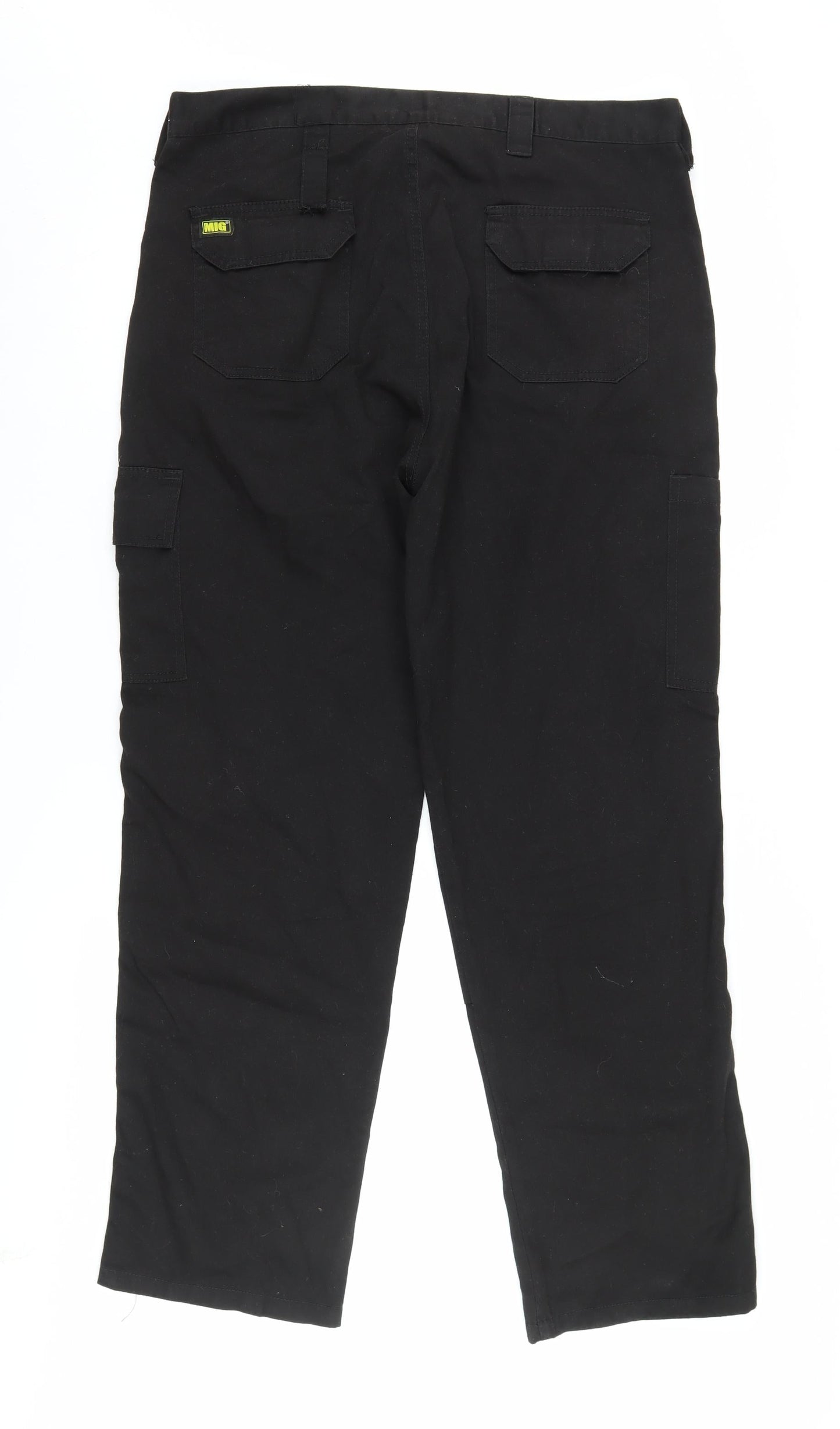 Mud Ice Gravel Men's Black Cargo Trousers, Size 36