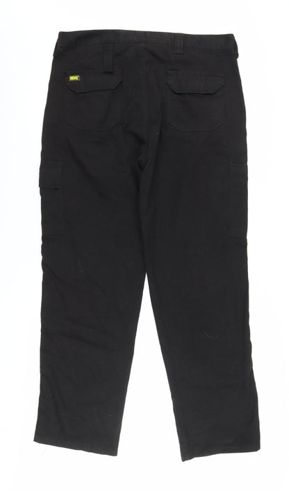 Mud Ice Gravel Men's Black Cargo Trousers, Size 36