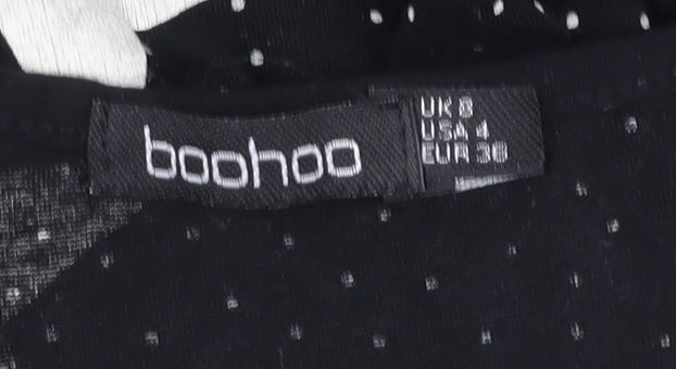 Boohoo Women's Black Star Pattern Shift Dress Size 8