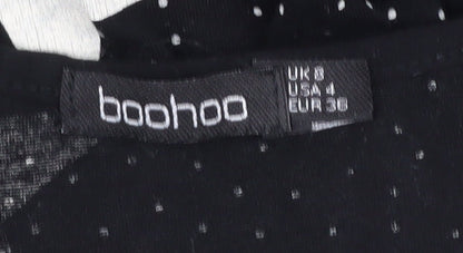 Boohoo Women's Black Star Pattern Shift Dress Size 8
