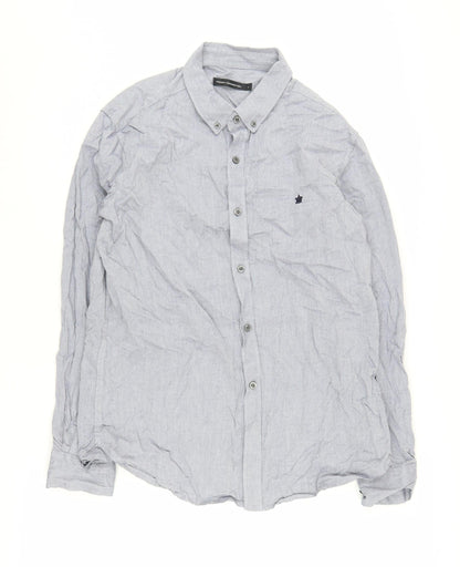 Additional front view of French Connection Men's Blue Button-Up Shirt L
