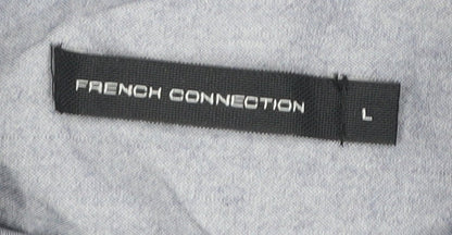 Brand and care label for French Connection Men's Blue Button-Up Shirt L