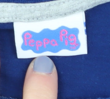 Peppa Pig Men's Blue Christmas T-Shirt Medium