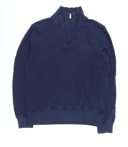 GANT Men's Blue Full Zip High Neck Jumper S