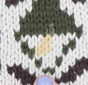 Topman Men's Green Aztec Cardigan, M, Chunky-Knit