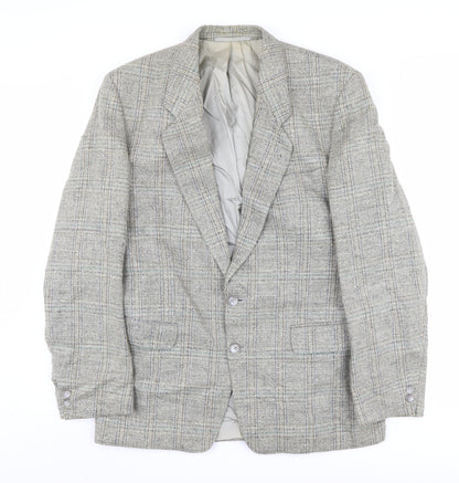 Additional front view of Leithäuser Grey Check Wool Blazer, 42 Regular