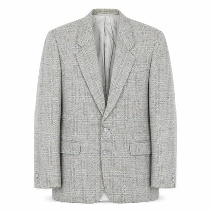 Front view of Leithäuser Grey Check Wool Blazer, 42 Regular