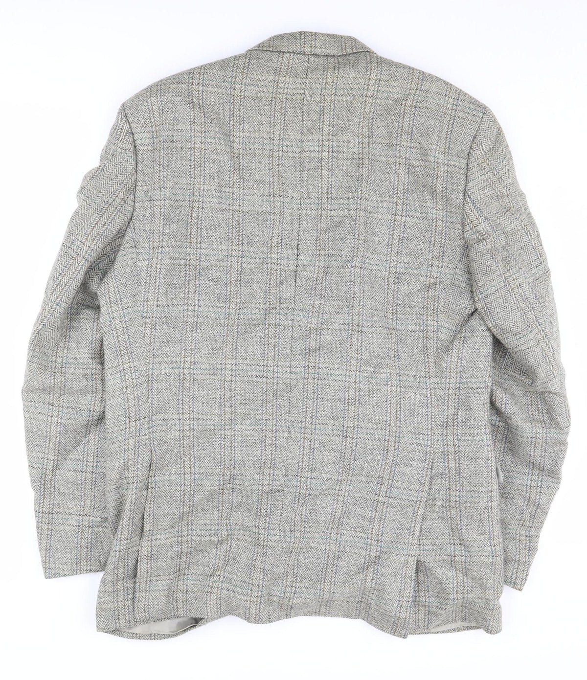 Back view of Leithäuser Grey Check Wool Blazer, 42 Regular