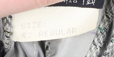 Brand and care label for Leithäuser Grey Check Wool Blazer, 42 Regular