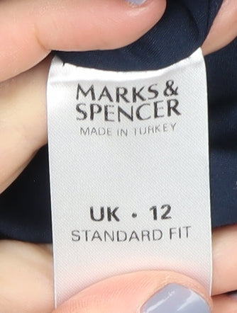 Marks and Spencer Women's Grey Blazer Size 12 Regular Fit