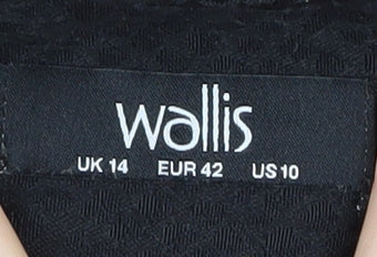 Wallis Women's Black Tuxedo Blazer UK 14 Animal Print