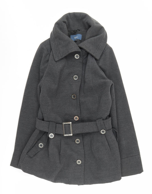Womens UK Size 10 Evie Grey Pea Coat