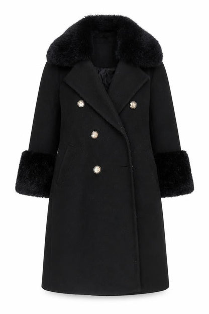 Womens UK Size 8 River Island Black Pea Coat