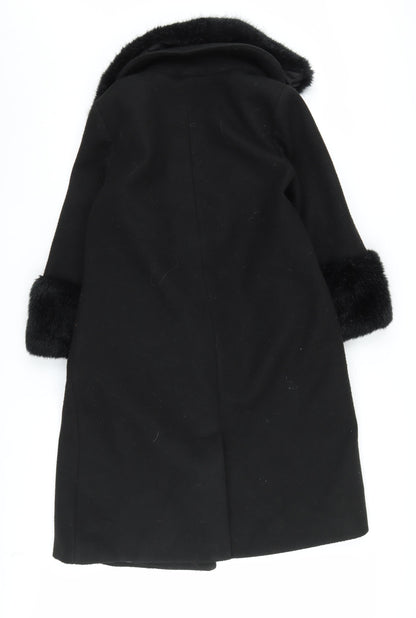 Womens UK Size 8 River Island Black Pea Coat