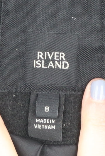 Womens UK Size 8 River Island Black Pea Coat