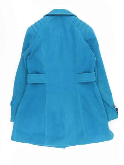 Womens UK Size 14 M&Co Blue Pea Coat