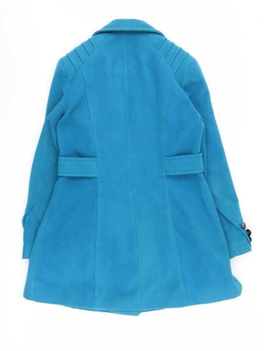 Womens UK Size 14 M&Co Blue Pea Coat