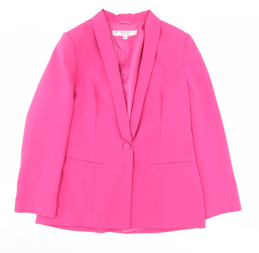 Miss Selfridge Women's Pink Petite Blazer, UK 12, Lined