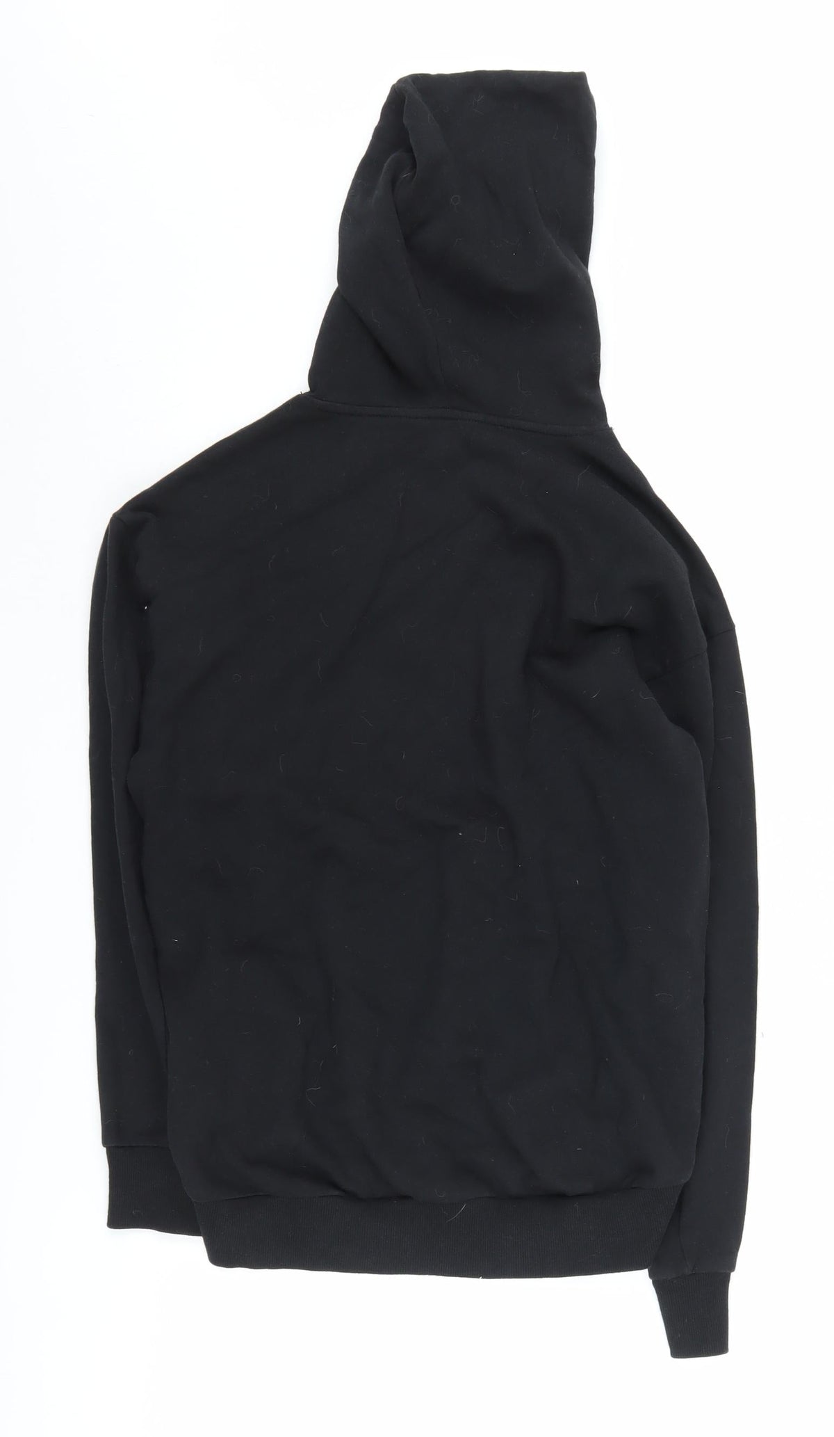 Back view of Black ASOS Women's Pullover Hoodie, size 4, Cotton Blend