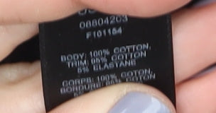 Brand and care label for Black ASOS Women's Pullover Hoodie, size 4, Cotton Blend