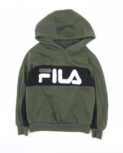 Fila Boys Green Pullover Hoodie 10-11 Yrs - Logo Graphic