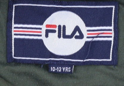 Fila Boys Green Pullover Hoodie 10-11 Yrs - Logo Graphic